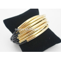 Stainless steel bracelet 7 wraps Leather charm stainless steel clasp bracelet fashion bracelet